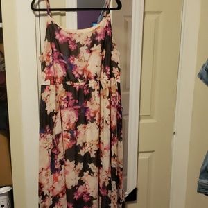 Lane bryant blush pink floral high low dress